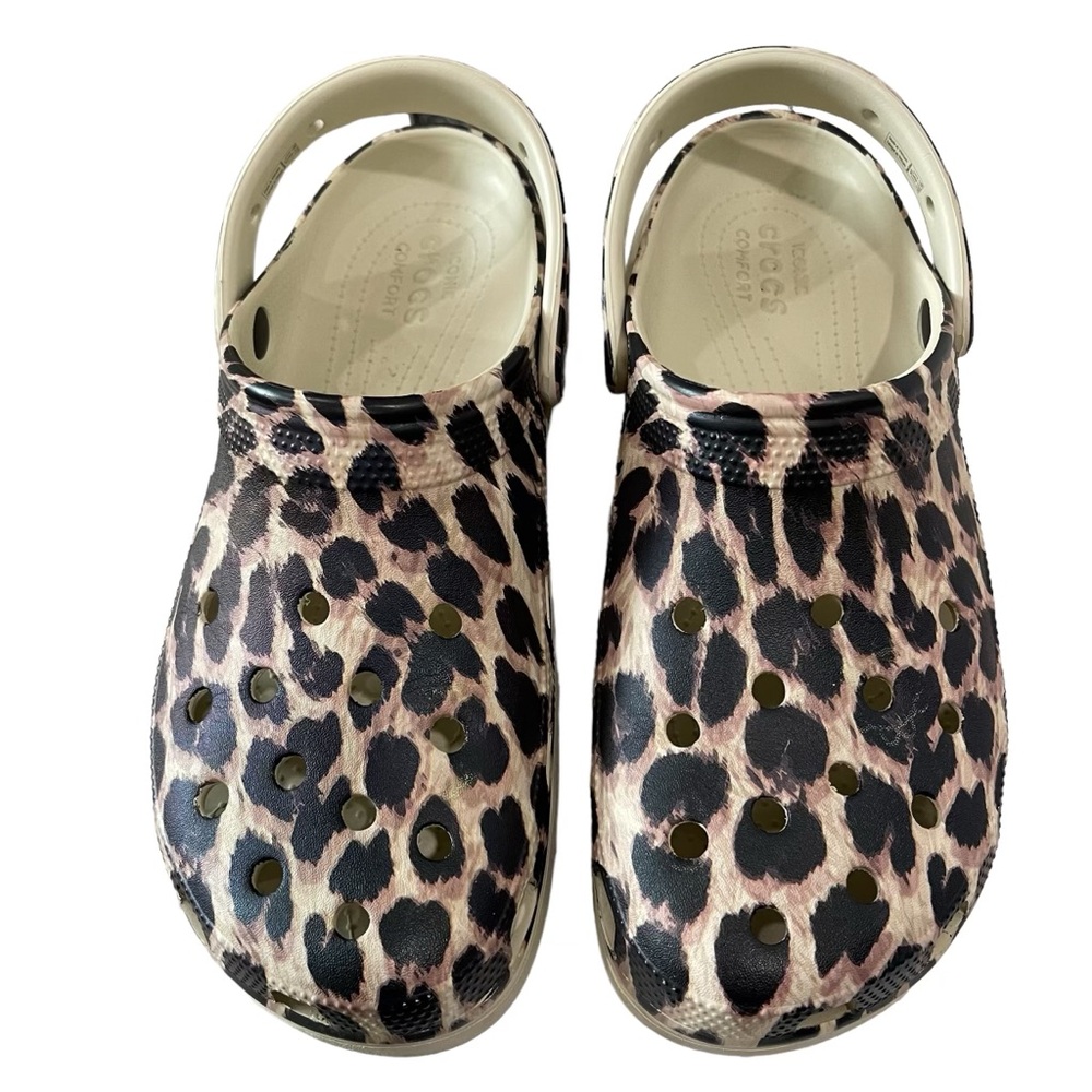 Crocs Leopard Print Platform 11 Euc - image 3